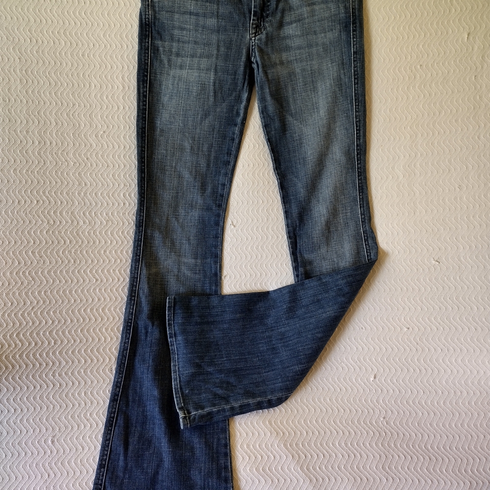 7 For All Mankind Dark Blue Wide Leg Jeans